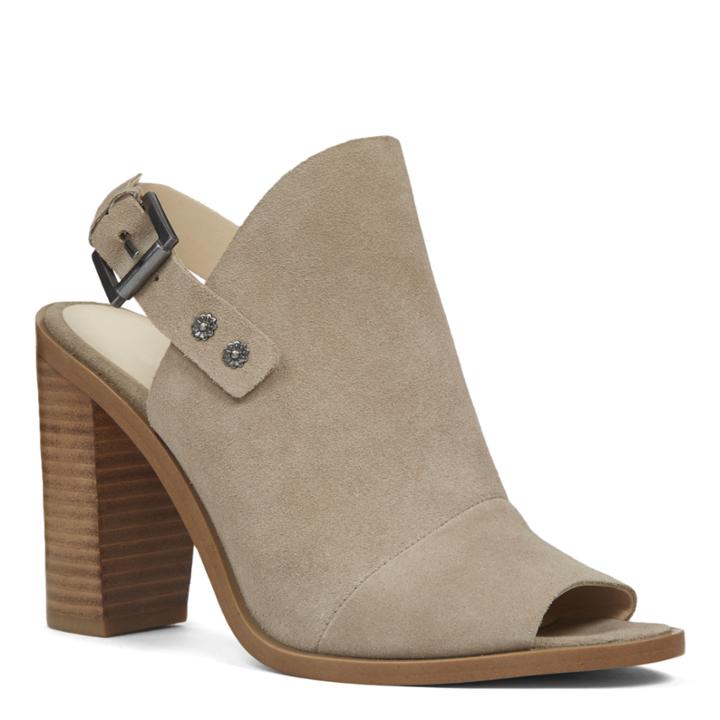 Nine West Nine West Pickens Peep Toe Dress Booties, Taupe/ Taupe Suede