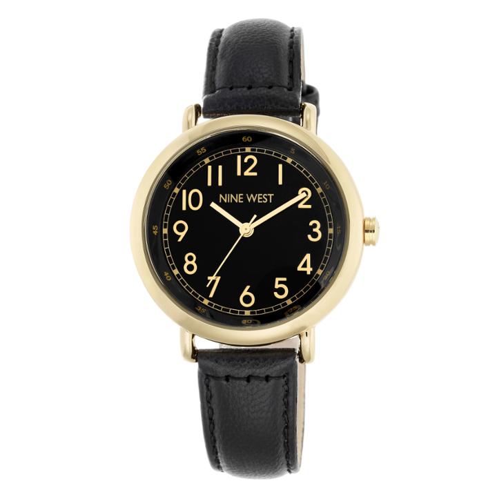 Nine West Izzadora Leather Strap Watch