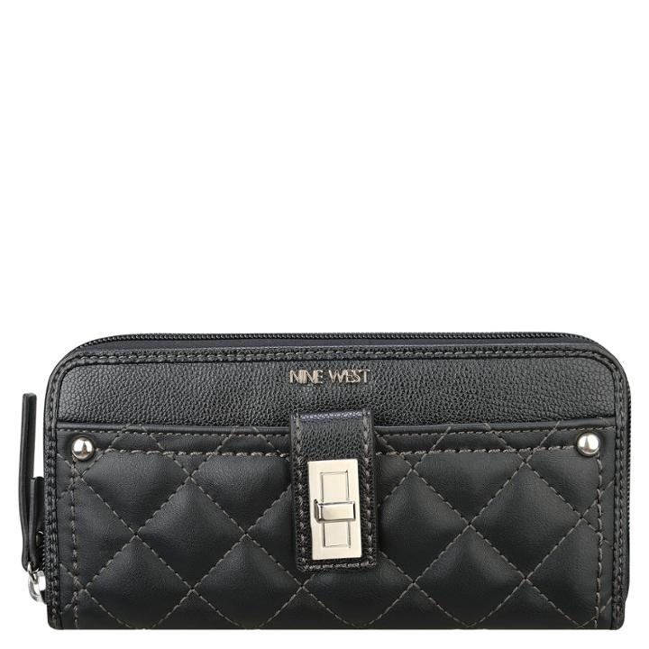 Nine West Flip Lock Zip Around Wallet