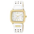 Nine West Women's Watch With Perforated White Strap