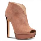 Nine West Nine West Vain Peep Toe Platform Booties, Natural Suede
