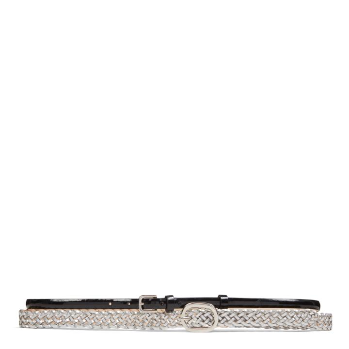 Nine West Braided And Skinny Belt Duo