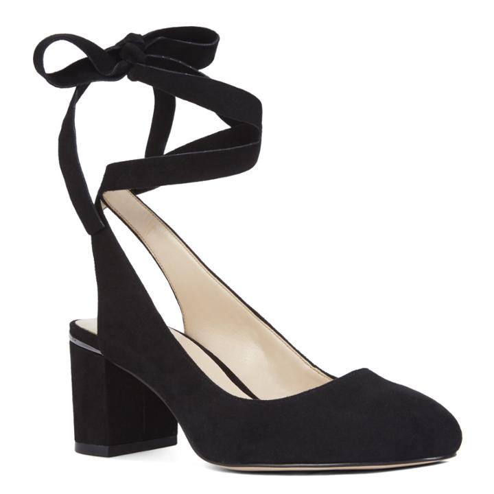 Nine West Nine West Andrea Round Toe Pumps, Black Suede