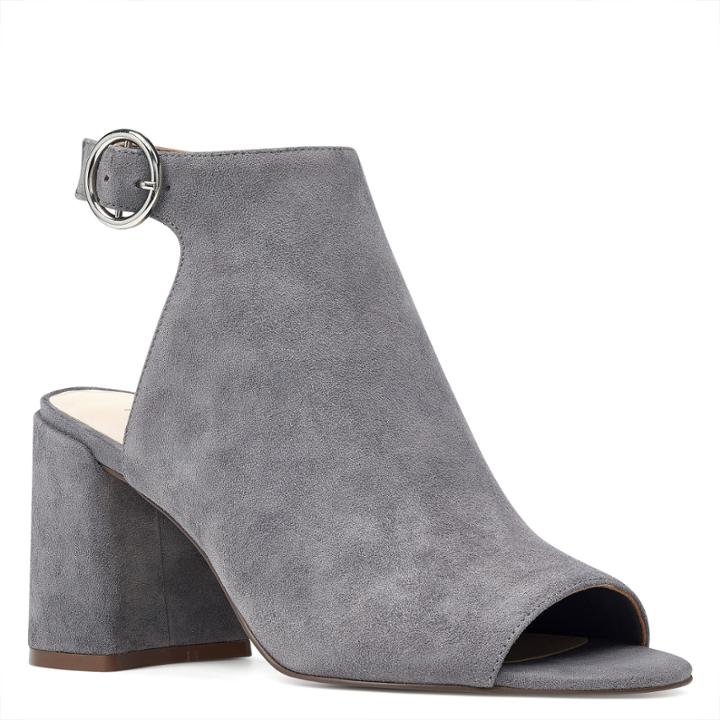 Nine West Nine West Gene Open Toe Sandals, Dark Grey Suede