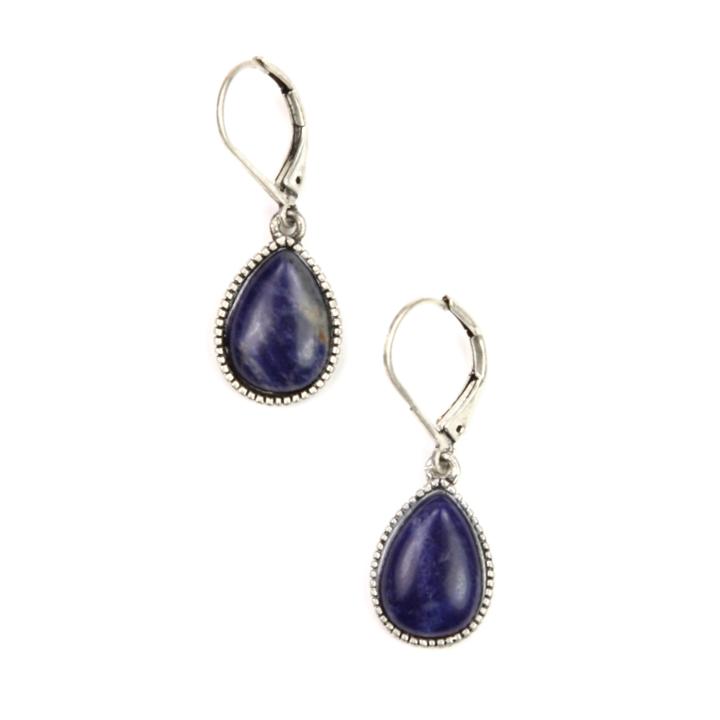 Nine West Faux Lapis Lazuli Teardrop Earrings