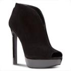Nine West Nine West Vain Peep Toe Platform Booties, Black Suede