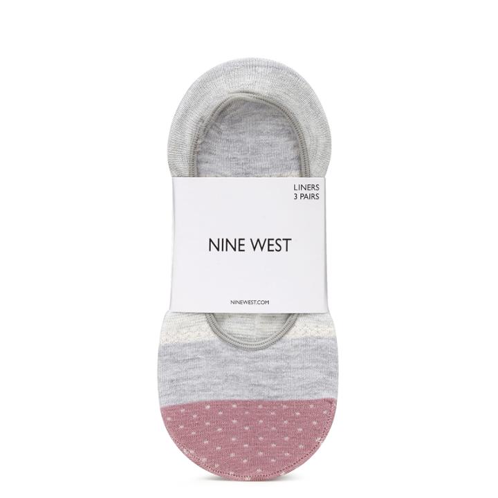Nine West Nine West Pack Of 3 Foot Liners, Blue/grey Fabric