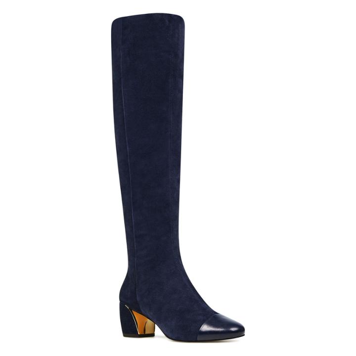 Nine West Nine West Jatoba Tall Boots, Navy/ Navy Suede