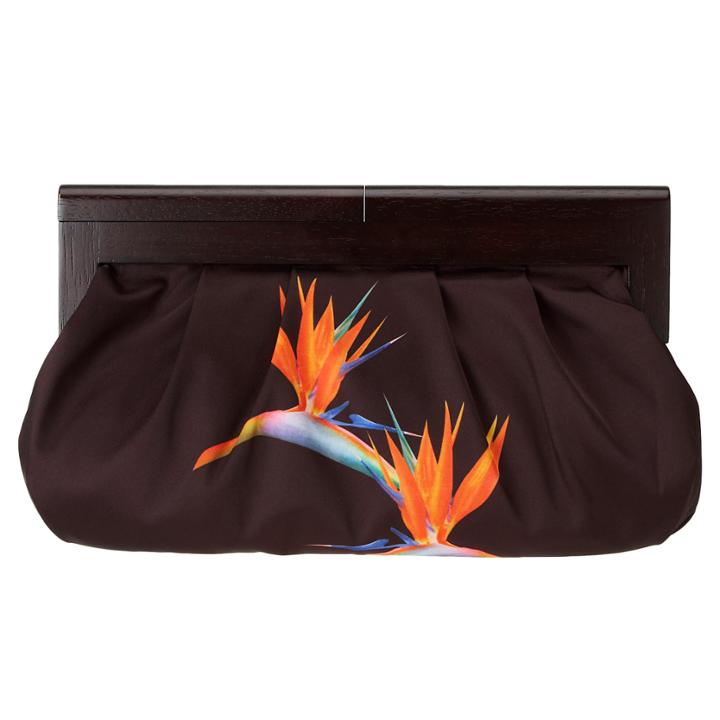 Nine West Bora Bora Wood Frame Clutch Handbag