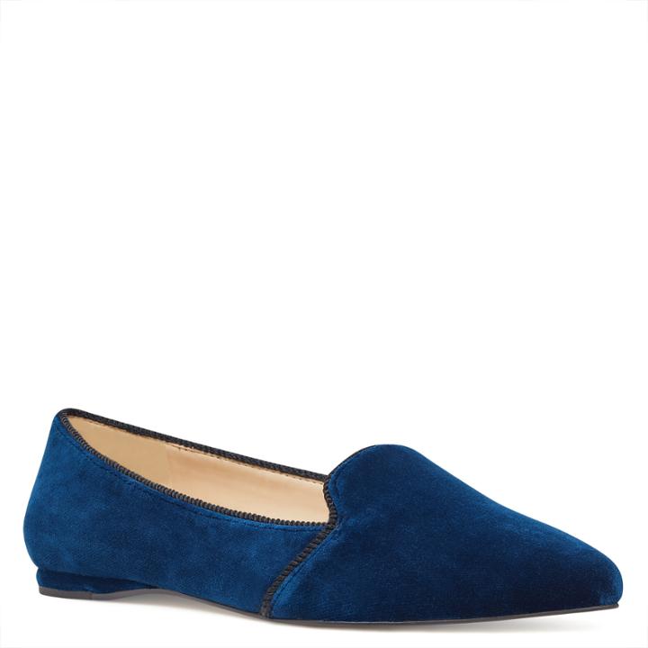 Nine West Nine West Sholette Smoking Flats, Navy Velvet