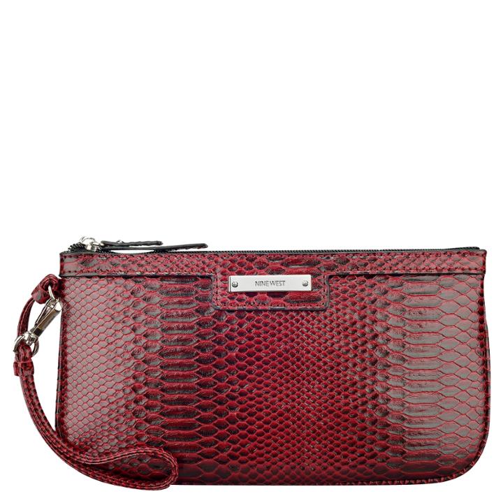 Nine West Snake-embossed Wristlet