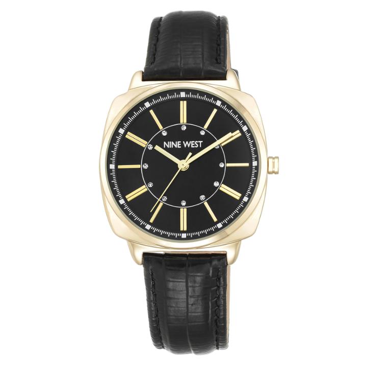 Nine West Haizlye Leather Strap Watch