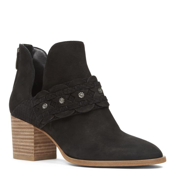 Nine West Nine West Danbia Round Toe Booties, Black Nubuck