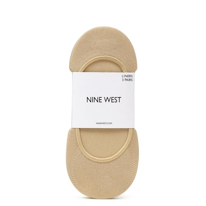 Nine West Nine West Pack Of 3 Foot Liners, Nude Fabric
