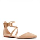Nine West Nine West Zaydah Ankle Strap Flats, Dark Natural Multi Leather