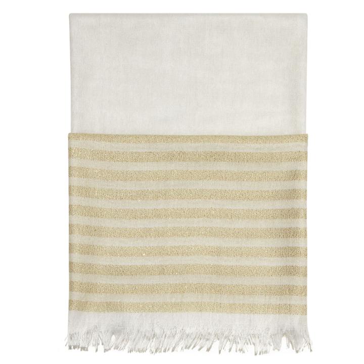Nine West Nine West Solid And Lurex Scarf, Milk Fabric