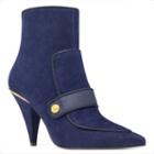 Nine West Nine West Westham Pointy Toe Booties, Navy Suede/black Trim