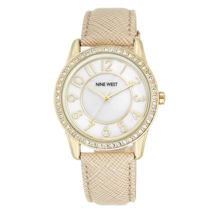Nine West Analise Leather Strap Watch
