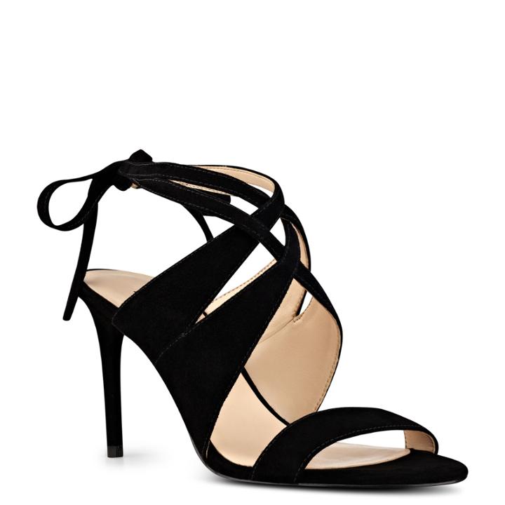 Nine West Nine West Ronnie Open Toe Dress Sandals, Black Suede