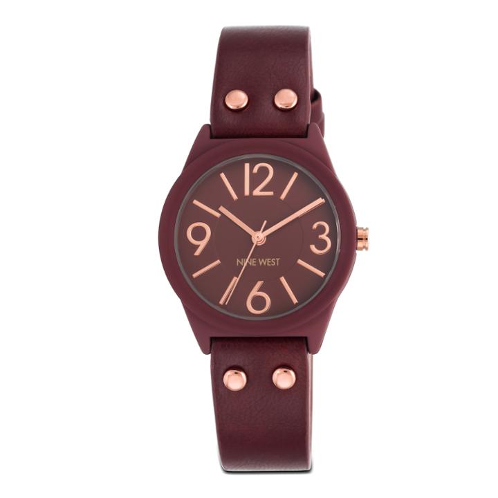 Nine West Vehronica Red Strap Watch