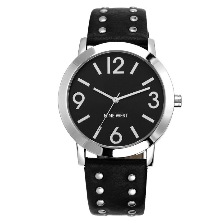 Nine West Women's Watch With Black Studded Strap