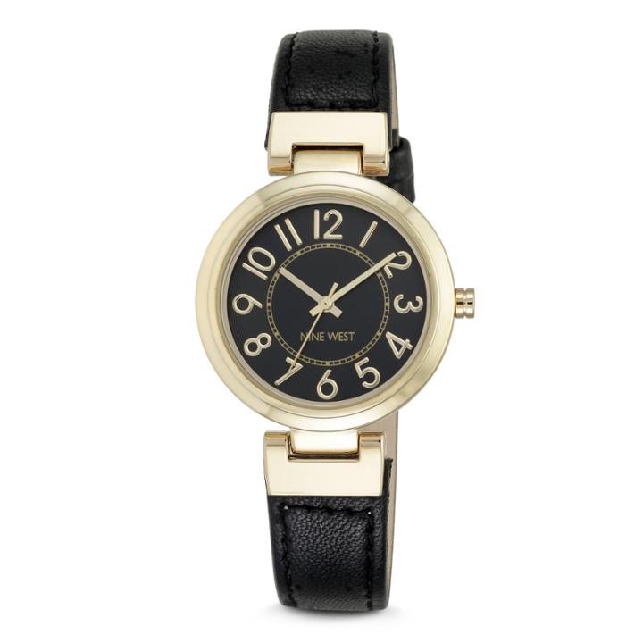 Nine West Aais Leather Strap Watch