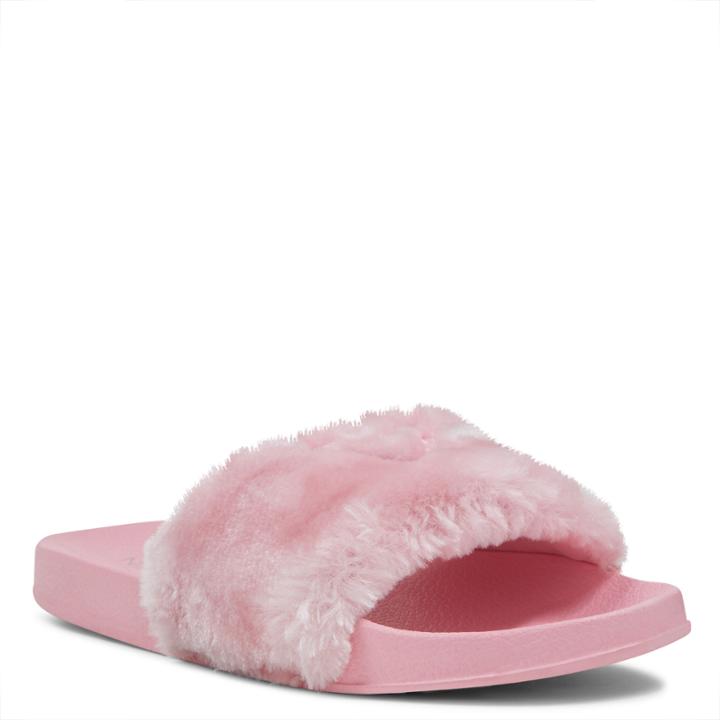 Nine West Nine West Brennens Slides With Heart Embroi, Pink Synthetic