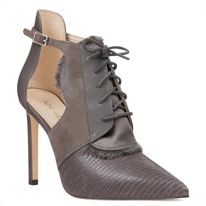 Nine West Nine West Takeashot Pointy Toe Booties, Grey Fabric