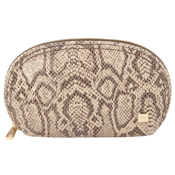 Nine West Highline Snake Embossed Leather Cosmetic Bag