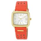 Nine West Women's Gold-tone Watch With Orange Strap