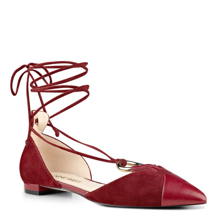 Nine West Alice Pointy Toe Ghillie Flats