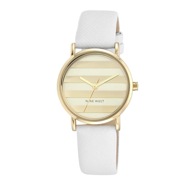 Nine West Bayor Leather Strap Watch