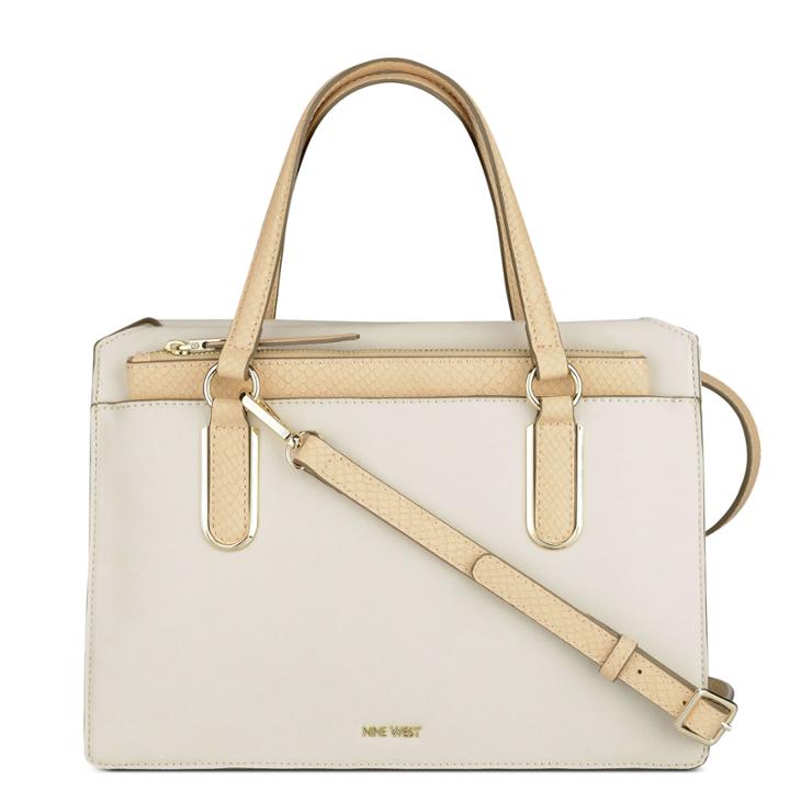 Nine West Nine West Betha Satchel And Pouch, White Multi Fabric