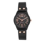 Nine West Vehronica Black Strap Watch