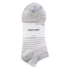 Nine West Nine West Pack Of 9 Striped Low Cut Socks, Light Heather Grey
