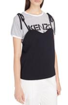 Women's Kenzo Layered Logo Top - Black