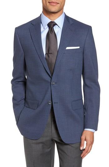 Men's Hart Schaffner Marx Classic Fit Stretch Check Wool Sport Coat R - Blue