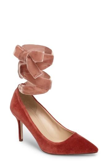 Women's J.crew Elsie Ankle Tie Pump .5 M - Red