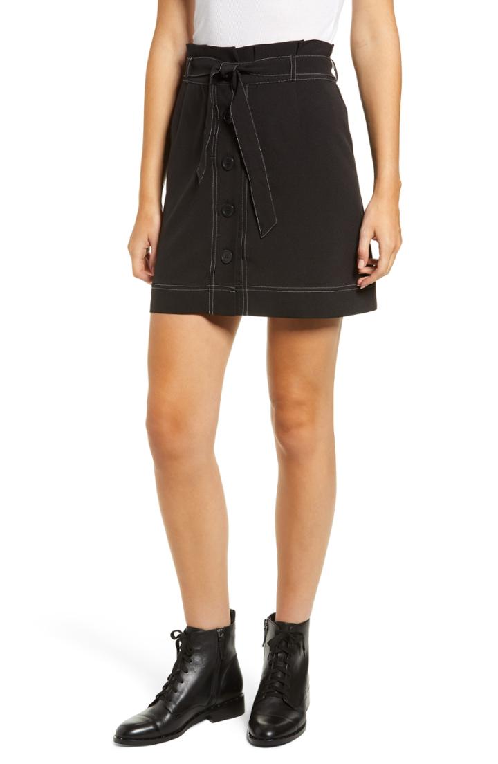 Women's Love, Fire Button Front Skirt, Size - Black