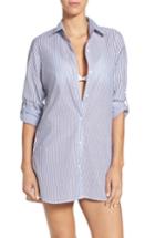 Women's Tommy Bahama Floriana Stripe Cover-up Shirt - Blue