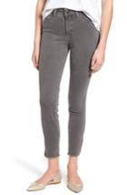 Women's Nydj Ami Frayed Hem Stretch Skinny Ankle Jeans - Grey