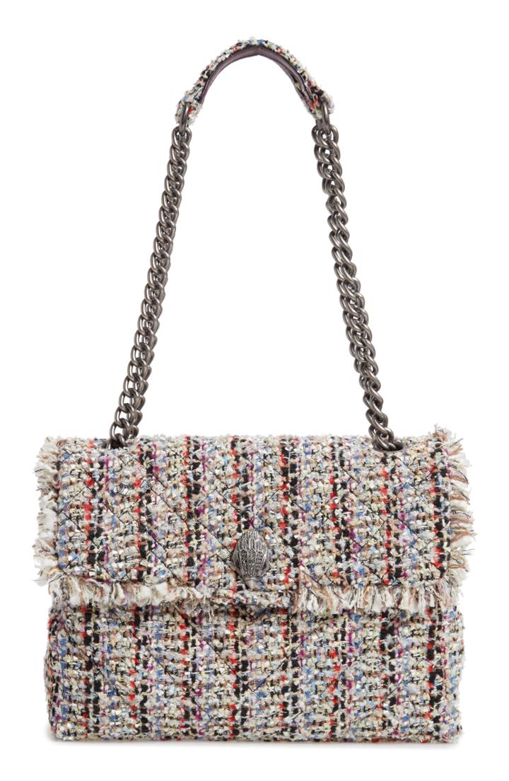 Kurt Geiger London Large Kensington X Tweed Shoulder Bag - Purple