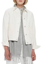 Women's Scotch & Soda Moon Embroidered Denim Jacket With Scarf - White