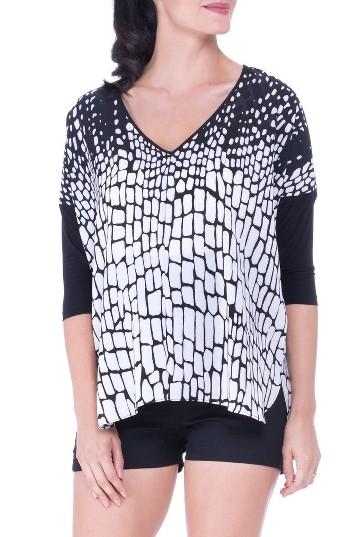 Women's Olian V-neck Drop Sleeve Patterned Maternity Top