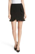 Women's Alice + Olivia Lani Overlap Ruffle Mini Skirt - Black
