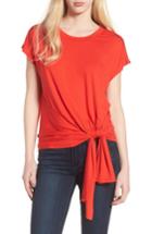 Women's Trouve Knot Front Tee, Size - Red