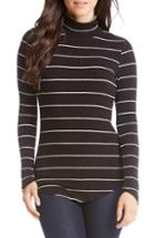 Women's Karen Kane Stripe Turtleneck - Black