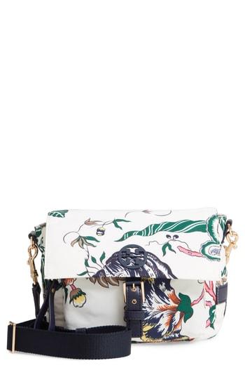 Tory Burch Tilda Printed Nylon Crossbody Bag - Ivory