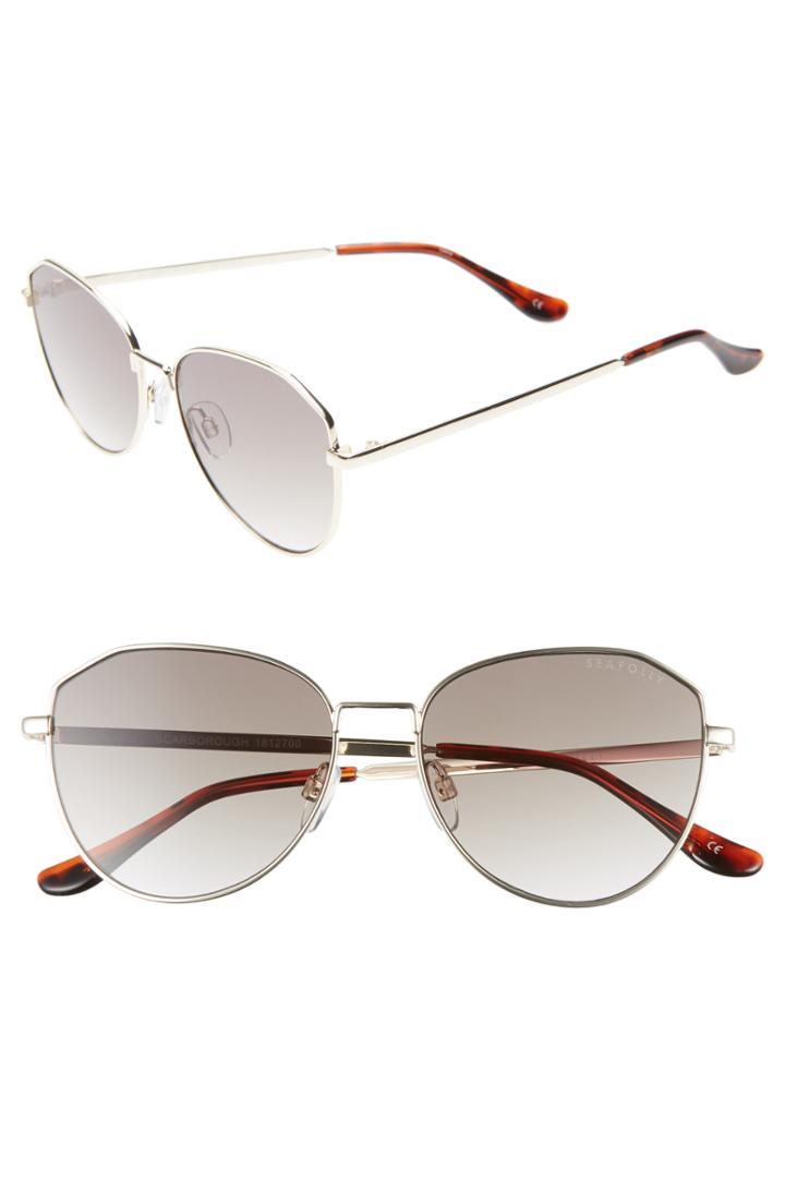 Women's Seafolly Scarborough 55mm Aviator Sunglasses - Gold