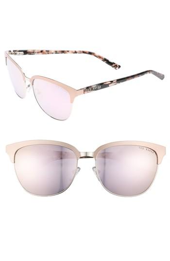 Women's Ted Baker London 57mm Mirrored Sunglasses - Rose Gold